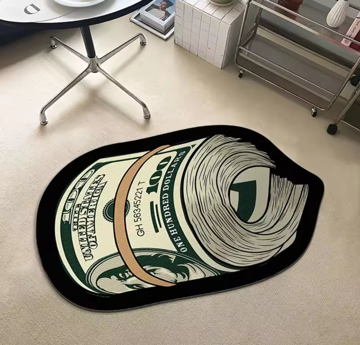 Money Roll Shaped Rug