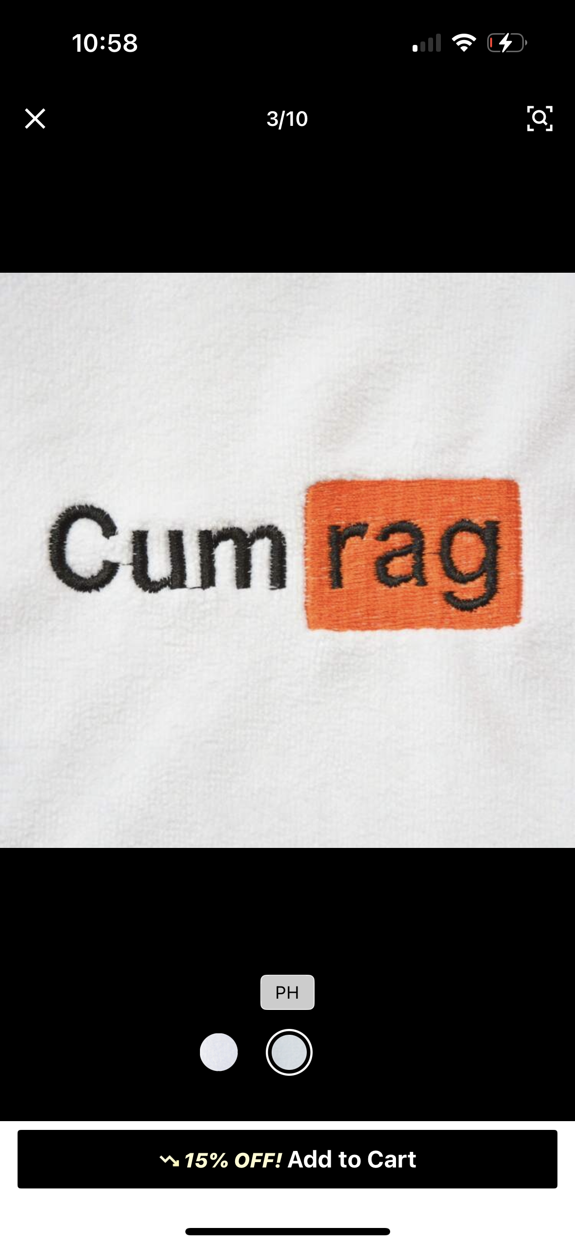 Soft Microfiber Orange-White Embroidered Funny Creative Hand Towel, Humorous Adult Gift For Girlfriend/Wife