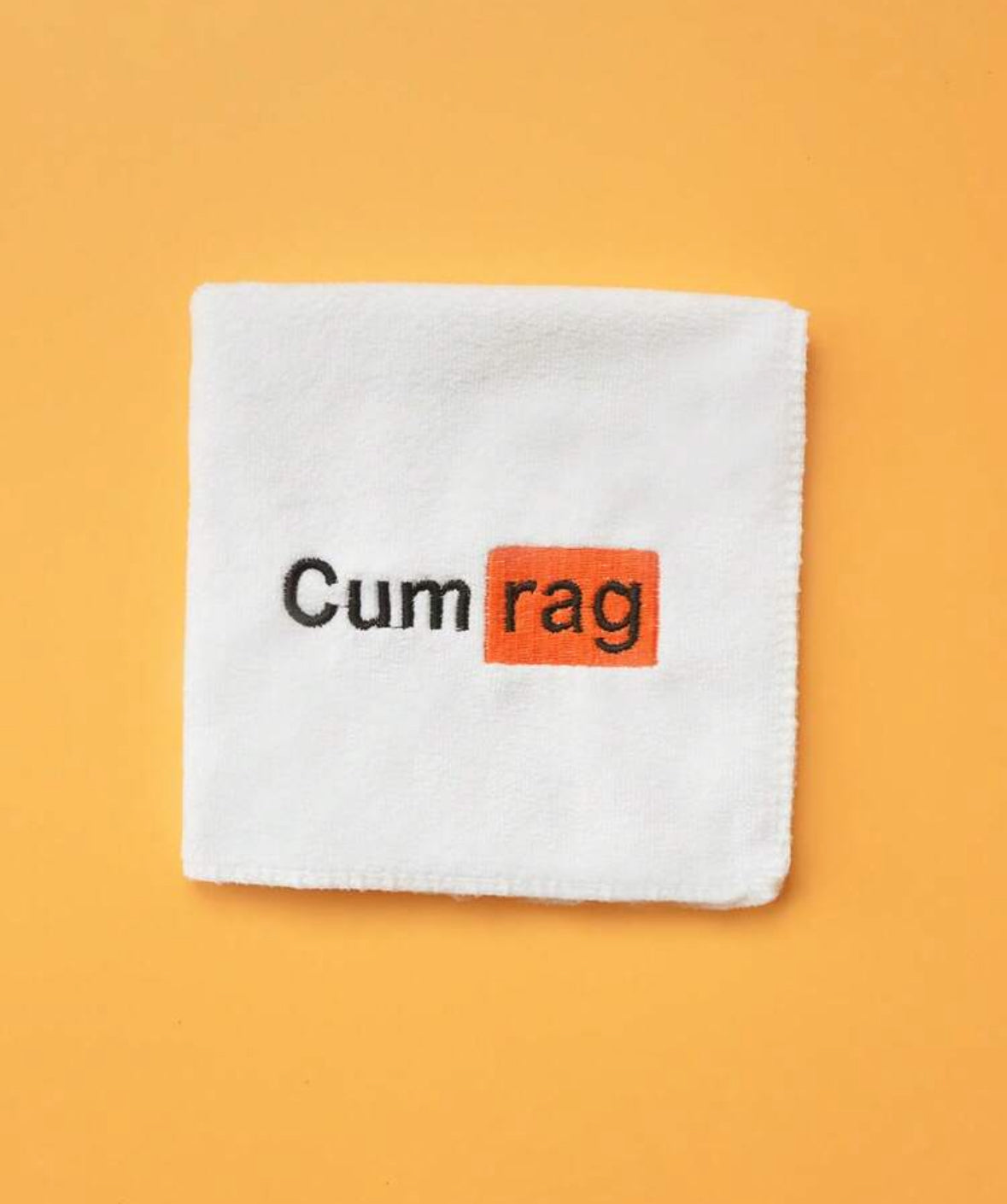 Soft Microfiber Orange-White Embroidered Funny Creative Hand Towel, Humorous Adult Gift For Girlfriend/Wife