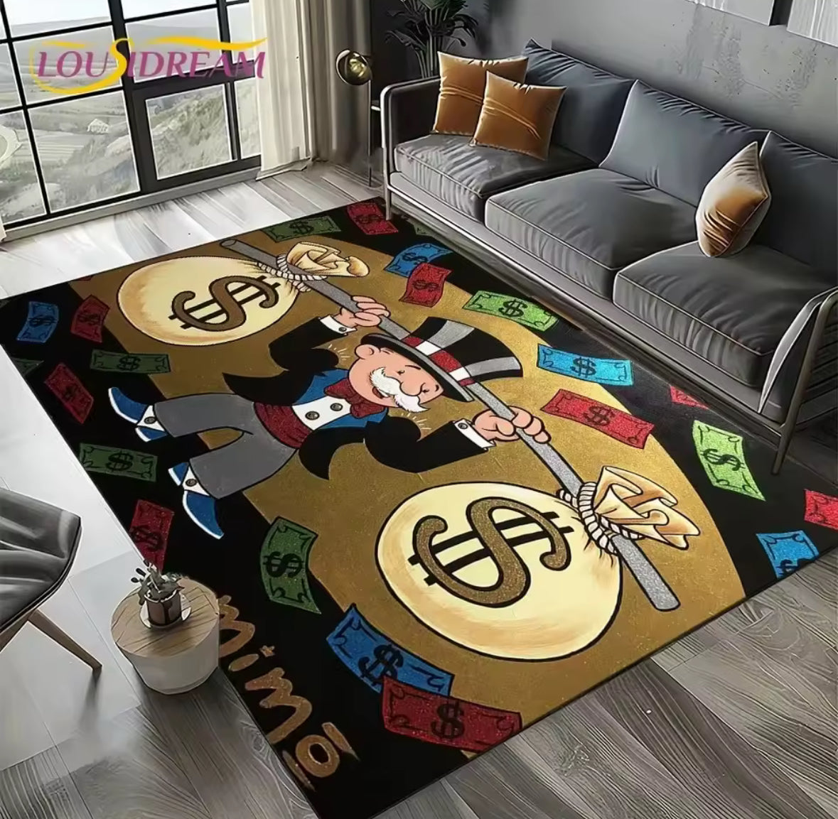 Black/Gold Rich Man Game Monopoly Dollar Cartoon